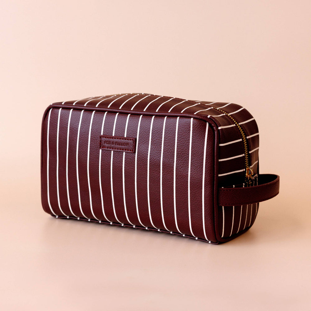 MERLOT PINSTRIPE WASH BAG