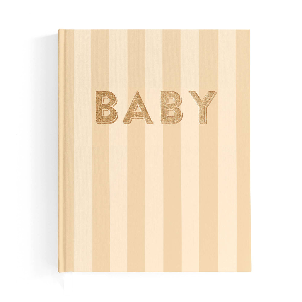 BABY BOOK COFFEE STRIPE BOXED