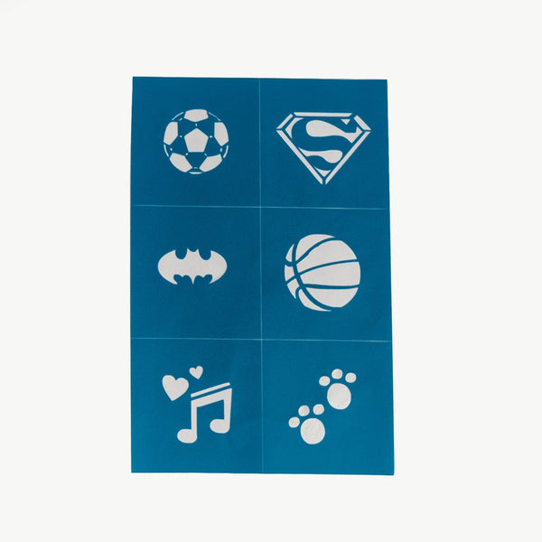 REUSABLE ADHESIVE FACE PAINT STENCILS | TEAL