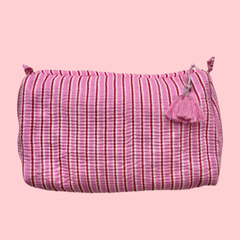 INDIE COSMETIC BAG [PIN STRIPE PINK]