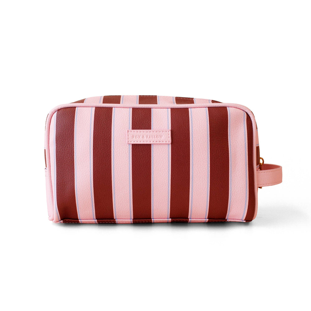 BURGUNDY STRIPE WASH BAG