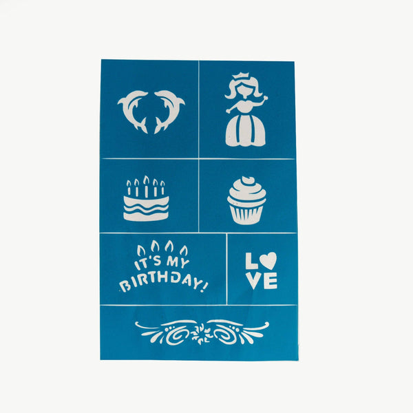 REUSABLE ADHESIVE FACE PAINT STENCILS | TEAL