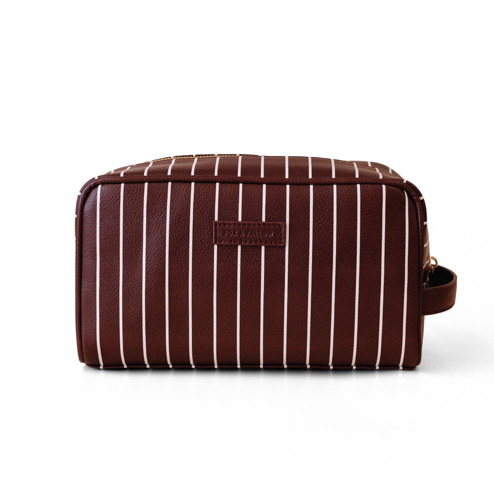 MERLOT PINSTRIPE WASH BAG