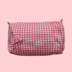 INDIE COSMETIC BAG [FINE PINK GINGHAM]