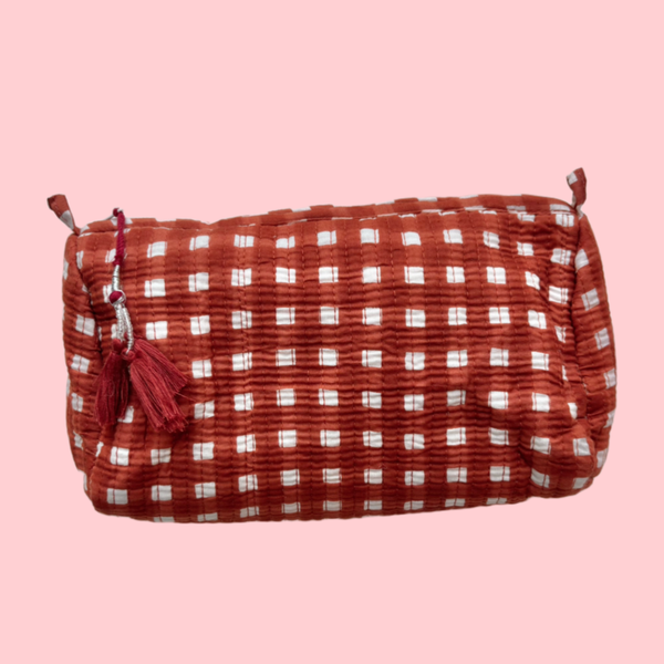 INDIE COSMETIC BAG [GINGER GINGHAM]