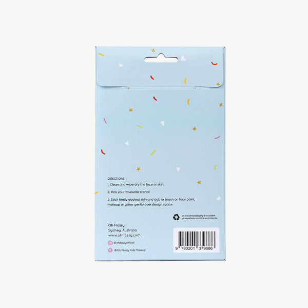 REUSABLE ADHESIVE FACE PAINT STENCILS | TEAL
