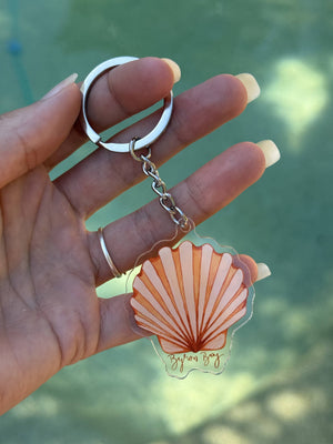 BYRON BAY SHELL KEYRING