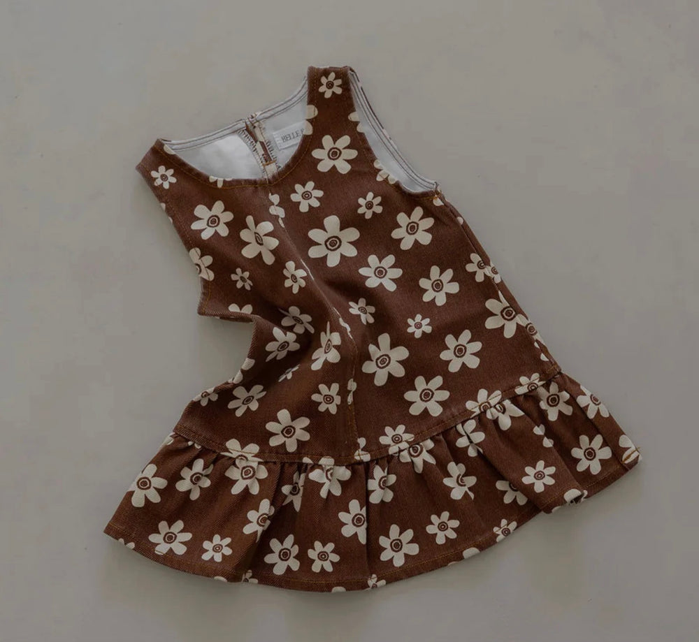 DENIM FLOWER DRESS