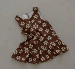 DENIM FLOWER DRESS