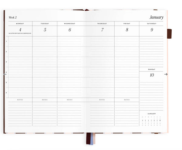 2027 CHOCOLATE STRIPE A5 ACADEMIC PLANNER