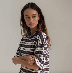 SCOTTI TEE | BLUE/ BROWN