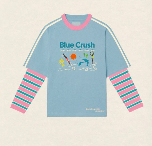 ADULTS BLUE CRUCH LAYERED LONG SLEEVE | BLUE