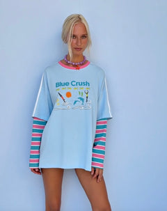 ADULTS BLUE CRUCH LAYERED LONG SLEEVE | BLUE
