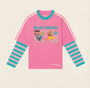 ADULTS BLUE CRUCH LAYERED LONG SLEEVE | BLUE/ PINK