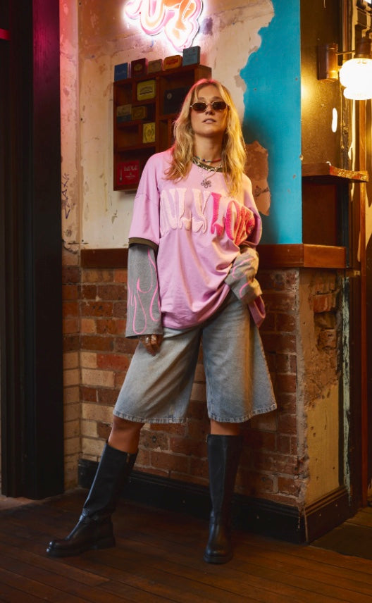 LOVE SICK LAYERED TEE | WISTERIA