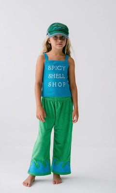 WAVE TERRY PANTS | GREEN/BLUE