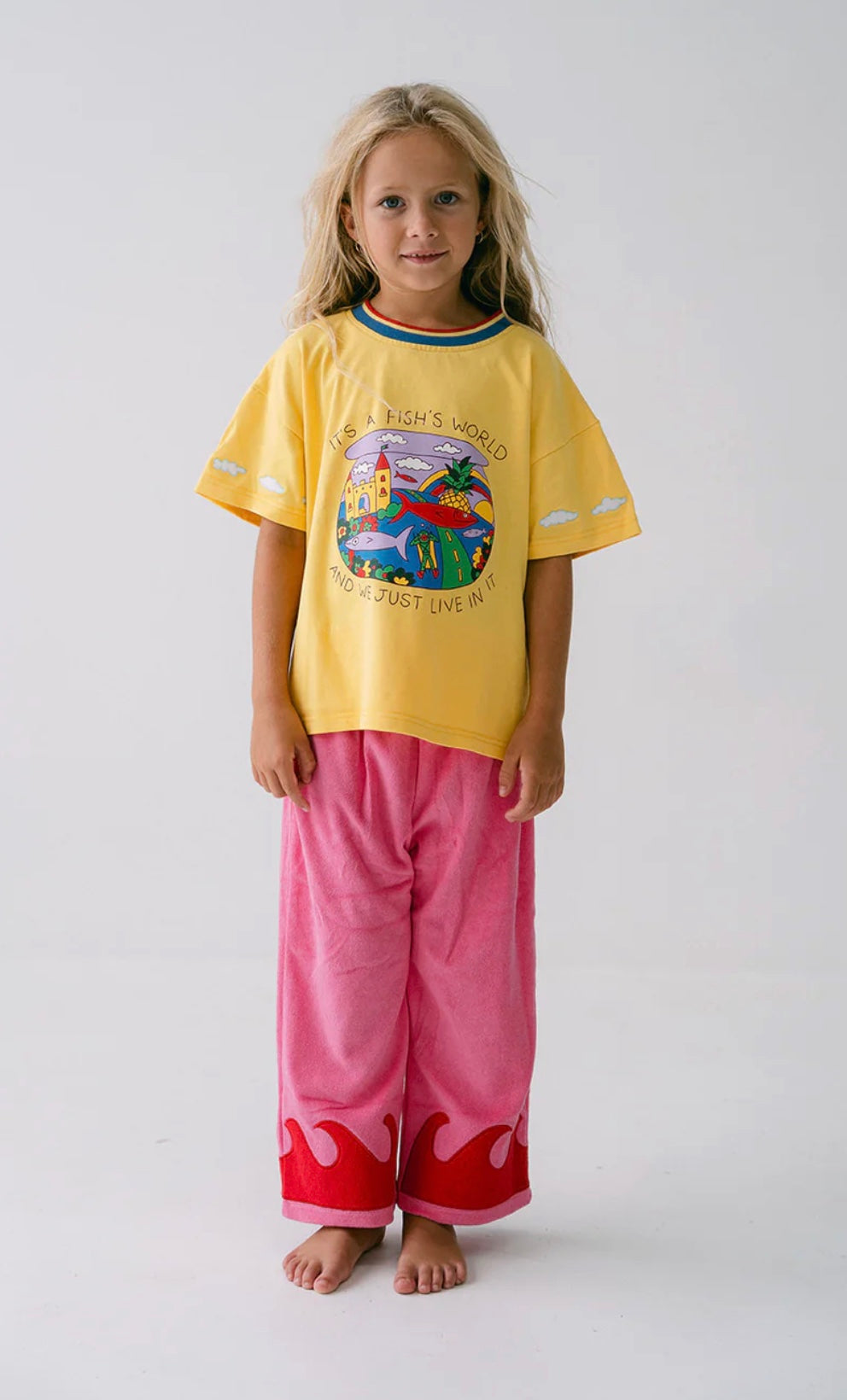 WAVE TERRY PANTS | PINK/RED