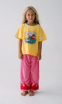 WAVE TERRY PANTS | PINK/RED