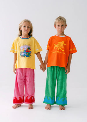 WAVE TERRY PANTS | PINK/RED