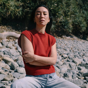 CECILIA KNIT VEST | CHERRY
