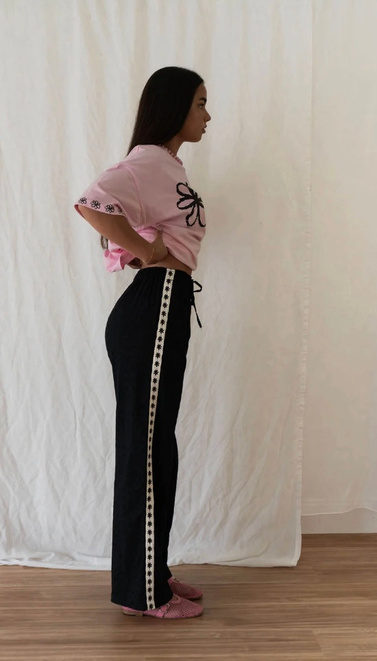 BOBBI PANT BRODERIE | BLACK