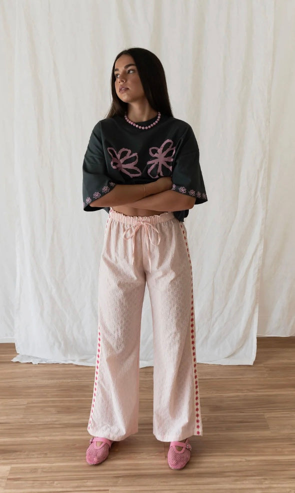 BOBBI PANT BRODERIE | PINK