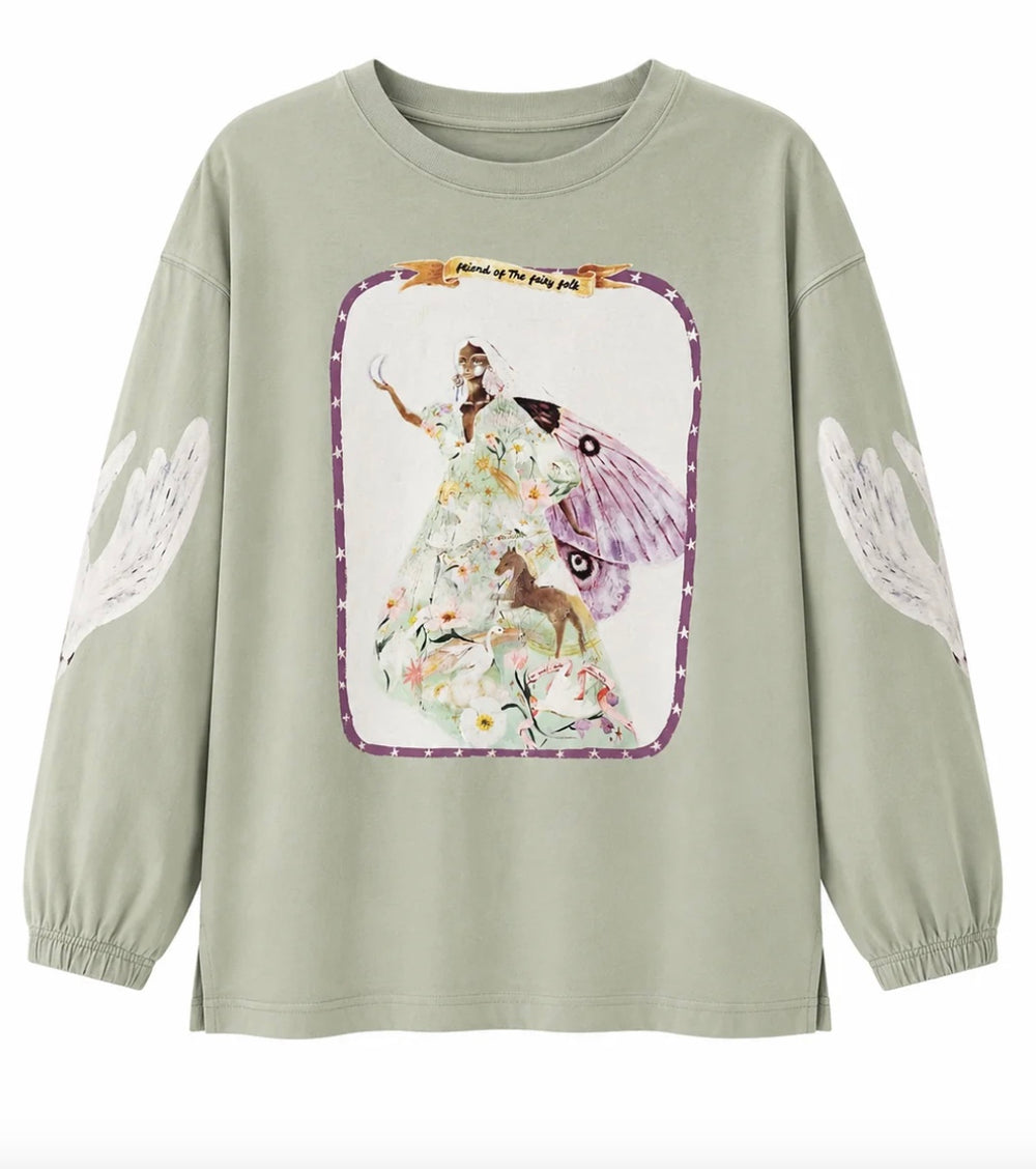 FAIRY FOLK TEE | SAGE WOMENS
