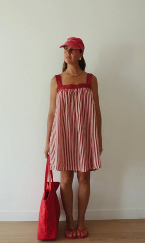 JUNO LACE MINI DRESS | PINK & WINE - Alakai