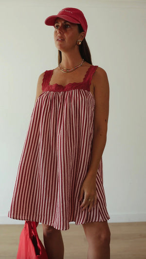 JUNO LACE MINI DRESS | PINK & WINE - Alakai