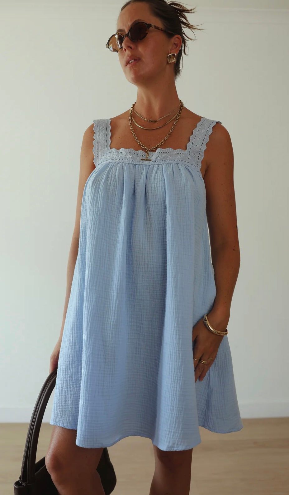 JUNO LACE MINI DRESS | BABY BLUE - Alakai
