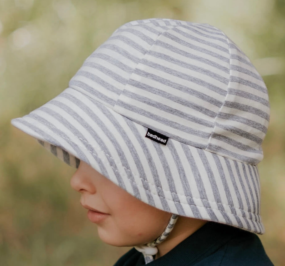 TODDLER BUCKET HAT I GREY STRIPE