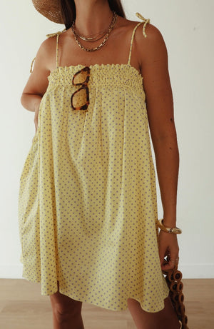 THE DOTTY DRESS | BUTTER YELLOW & LILAC