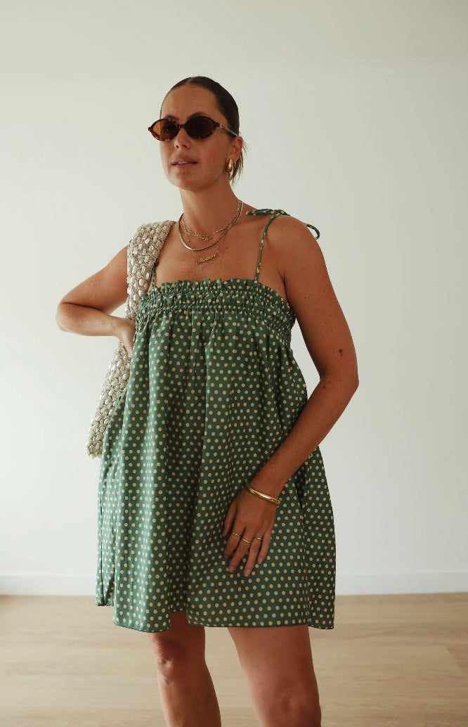 THE DOTTY DRESS | GREEN & YELLOW