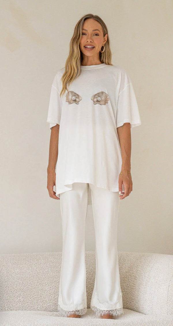 OYSTER ATELIER TEE - Peach & Parla