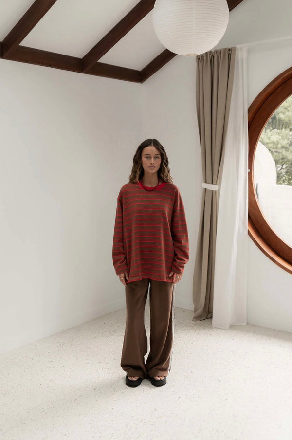 ANDI LONG SLEEVE | RED/ BROWN