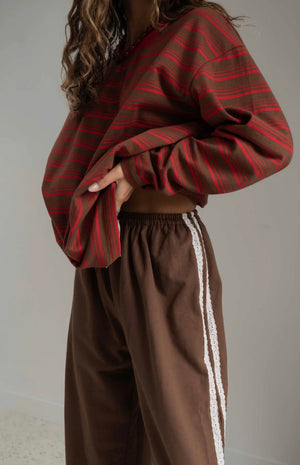 ANDI LONG SLEEVE | RED/ BROWN