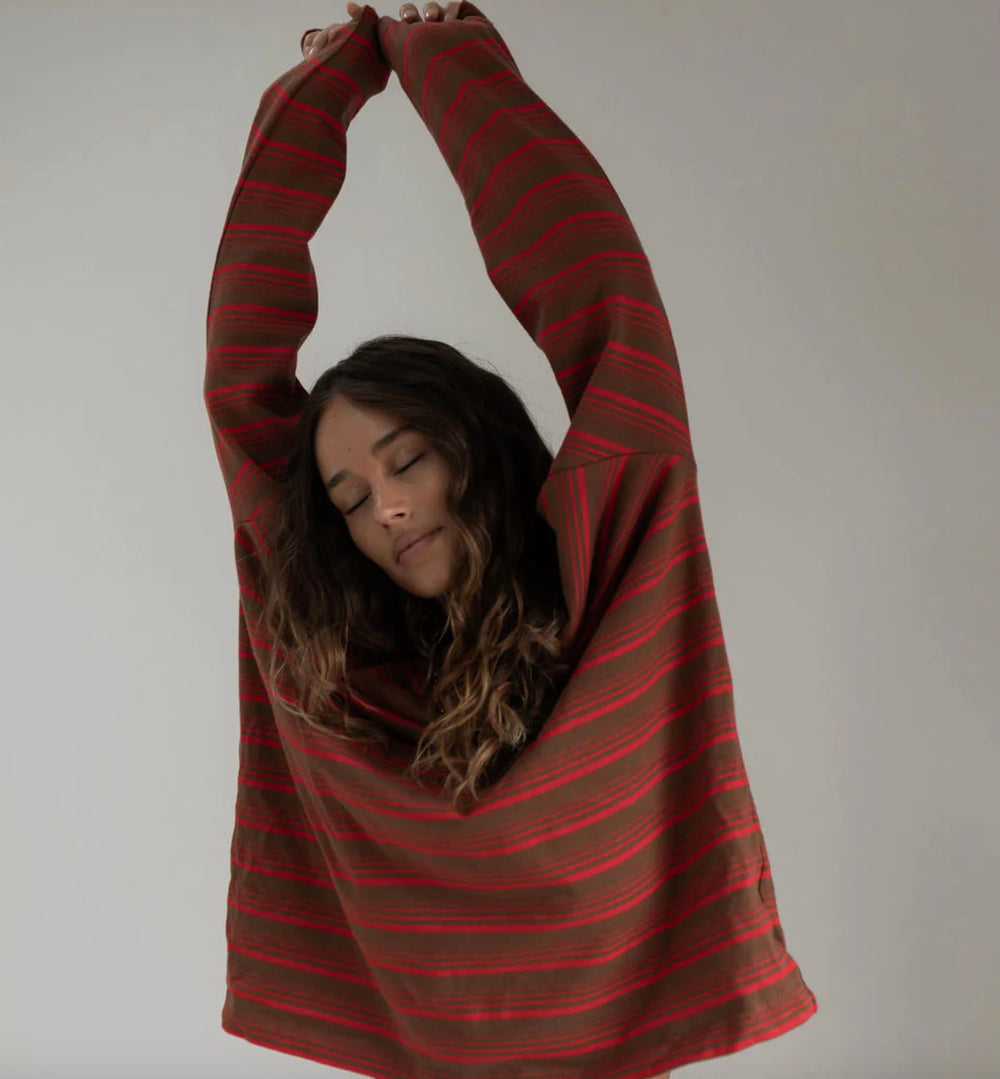 ANDI LONG SLEEVE | RED/ BROWN