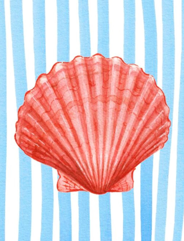 STRIPED SCALLOP SHELL GREETINGS CARD