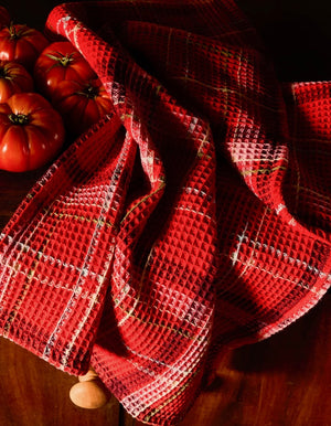 FRANCES WAFFLE TEA TOWEL | POPPY