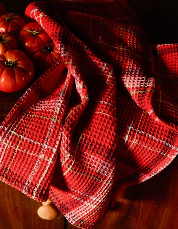FRANCES WAFFLE TEA TOWEL | POPPY