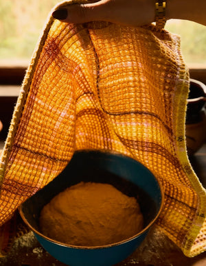 FRANCES WAFFLE TEA TOWEL | Ochre