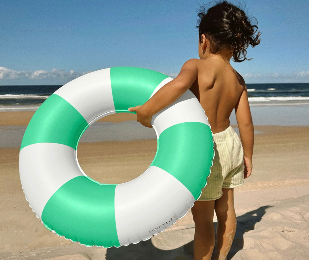 MINI TUBE POOL RING | GREEN STRIPE