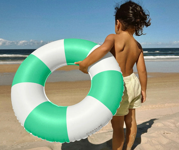 MINI TUBE POOL RING | GREEN STRIPE