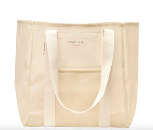 MESH BEACH BAG | OYSTER CREAM