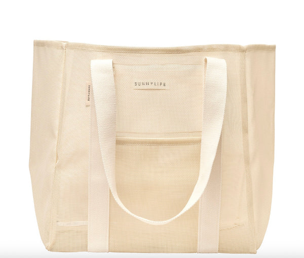 MESH BEACH BAG | OYSTER CREAM