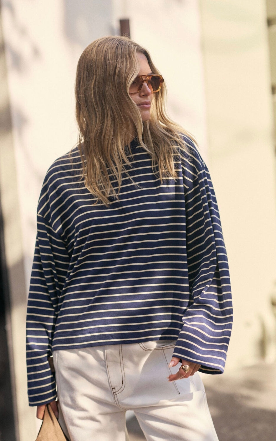 BEAU LONG SLEEVE TEE | MARSHMELLOW STRIPE