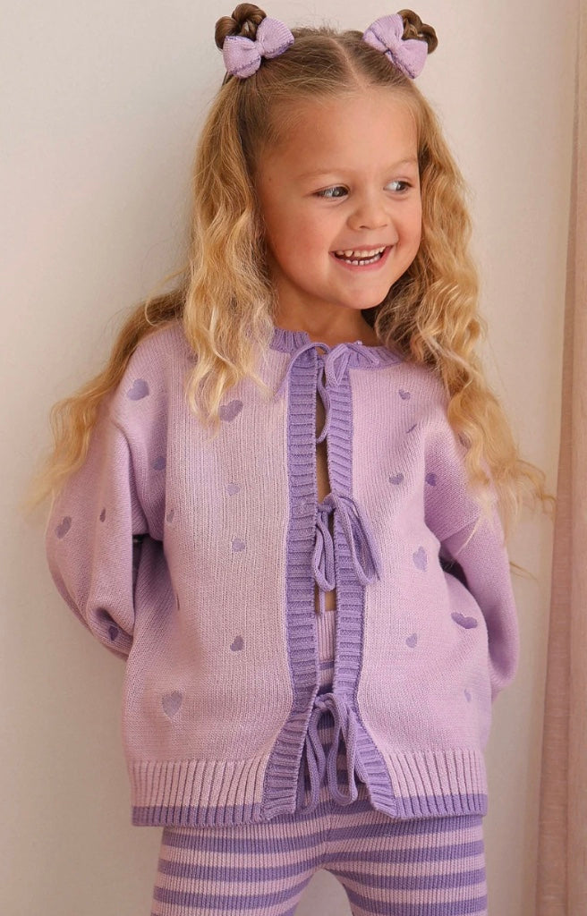 HEART TIE UP CARDIGAN | TWILIGHT