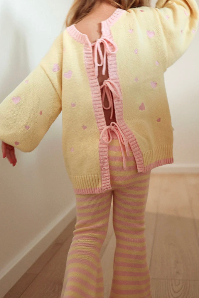 HEART TIE UP CARDIGAN | PINK LEMONADE