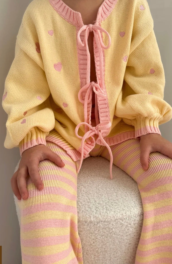 HEART TIE UP CARDIGAN | PINK LEMONADE