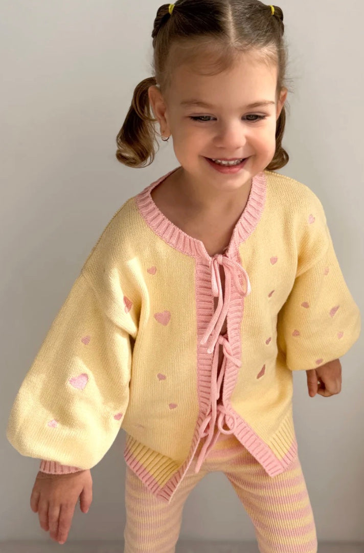 HEART TIE UP CARDIGAN | PINK LEMONADE